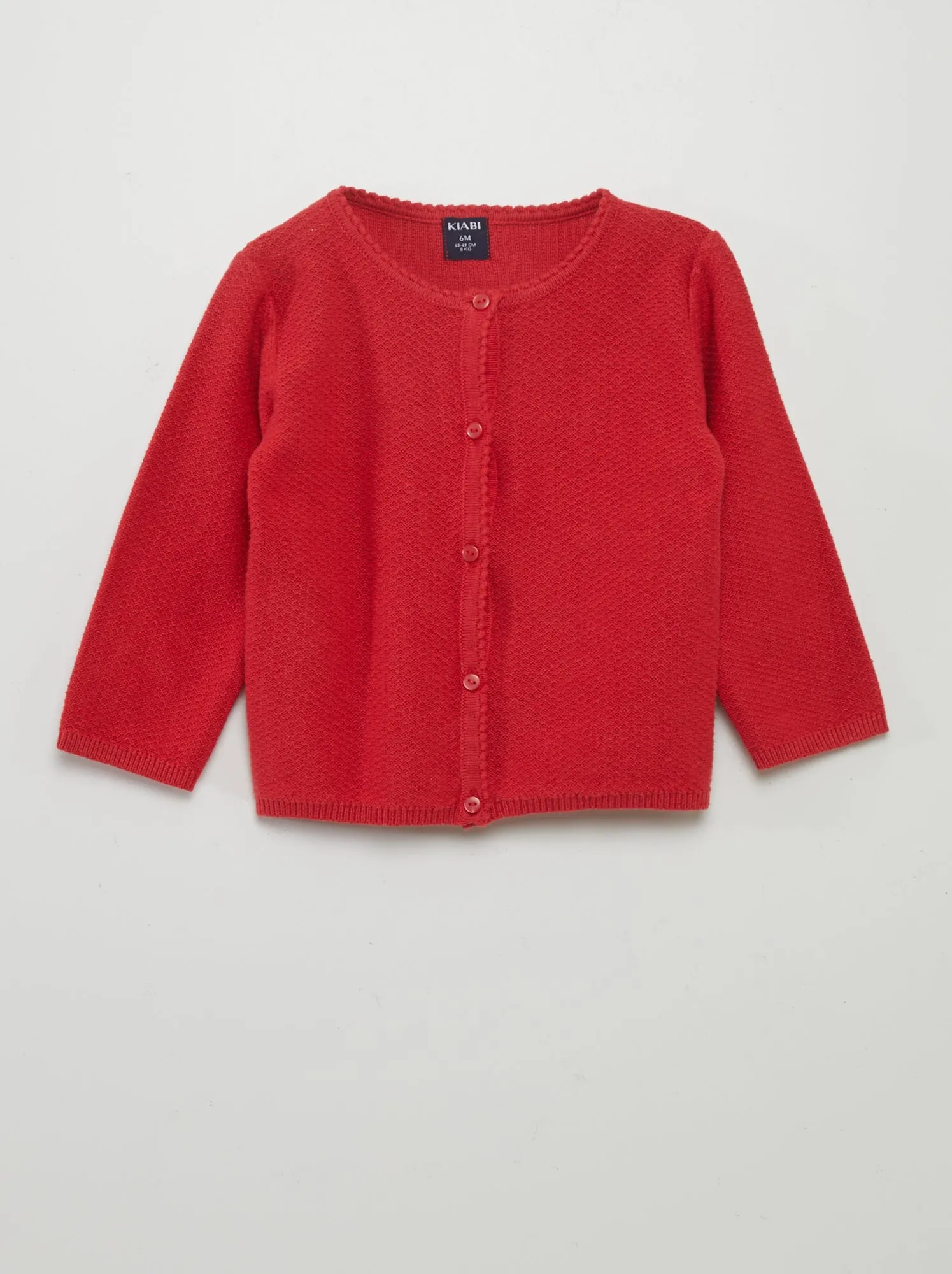 Cardigan in maglia fantasia - ROSSO