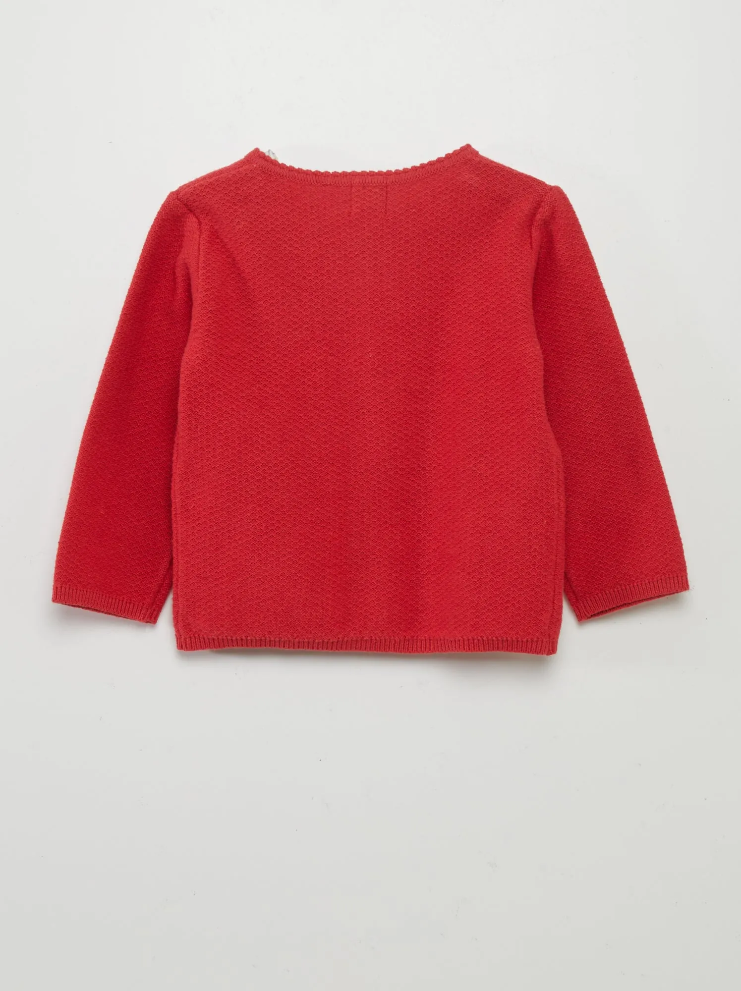 Cardigan in maglia fantasia - ROSSO