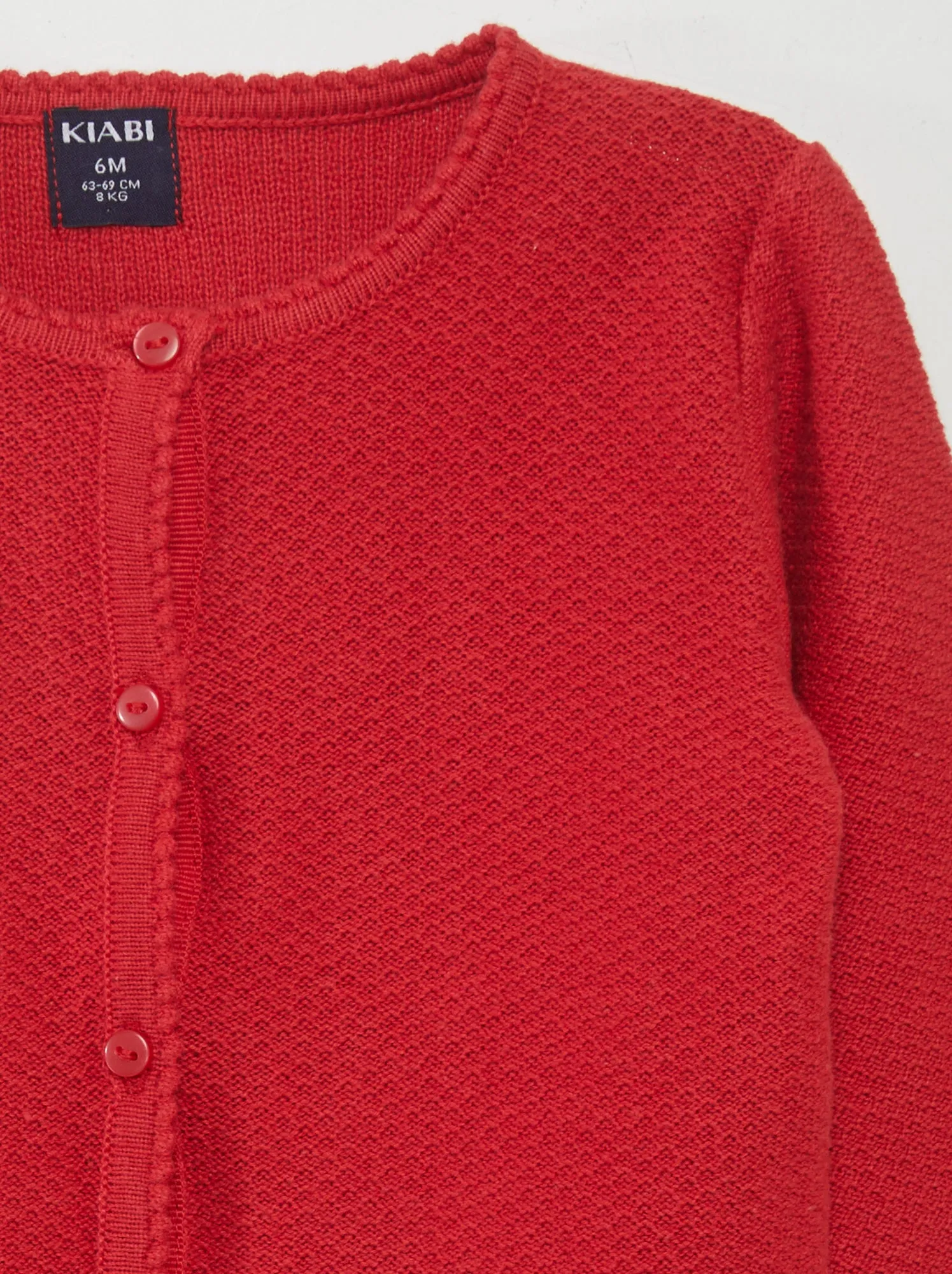 Cardigan in maglia fantasia - ROSSO
