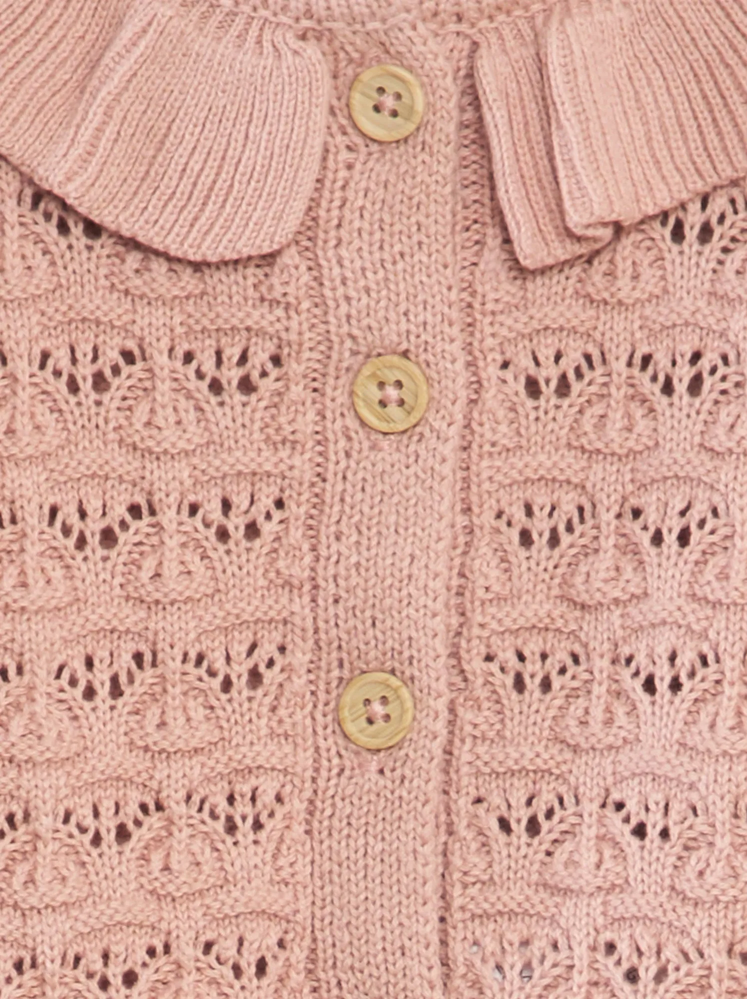 Cardigan in maglia traforata - ROSA