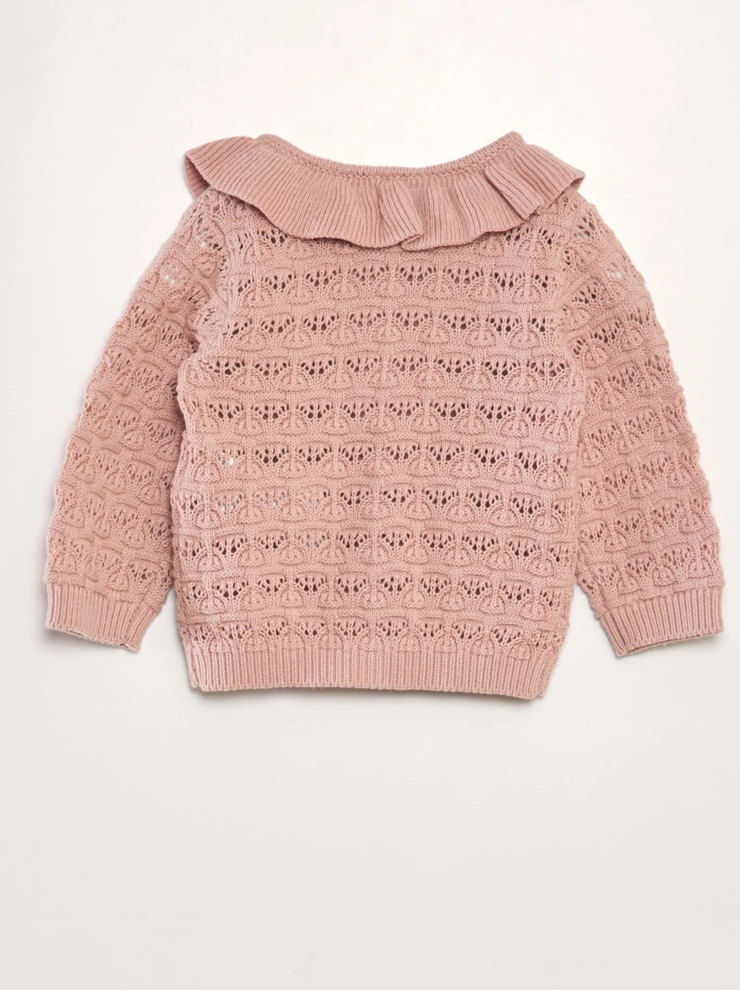 Cardigan in maglia traforata - ROSA
