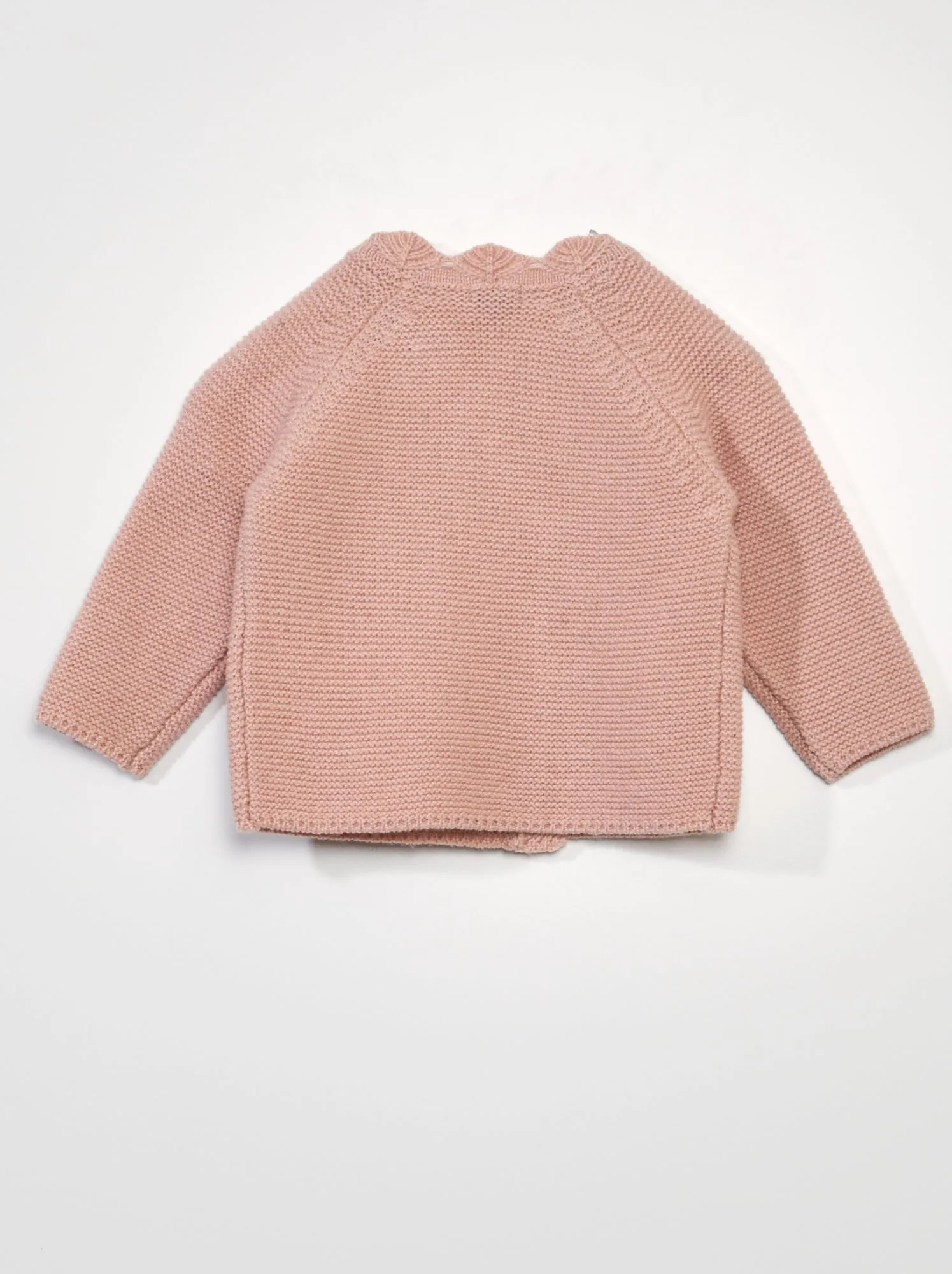 Cardigan incrociato in punto legaccio - ROSA