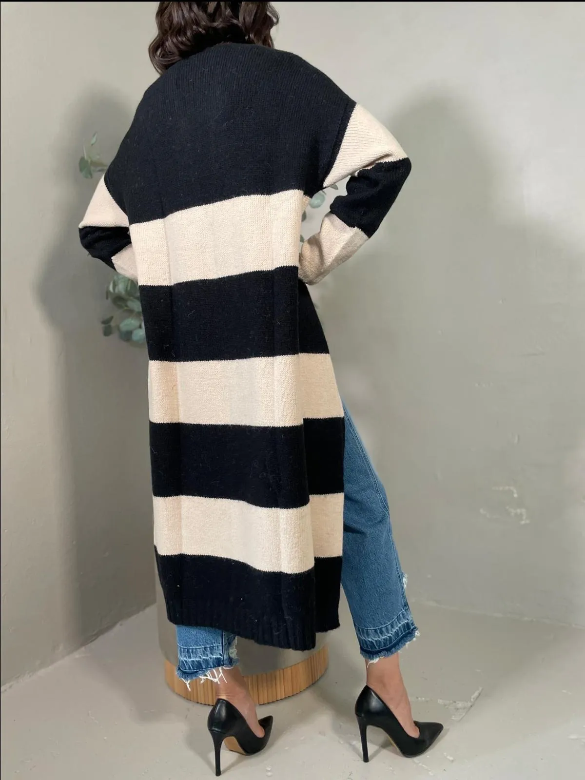 Cardigan Lungo Righe