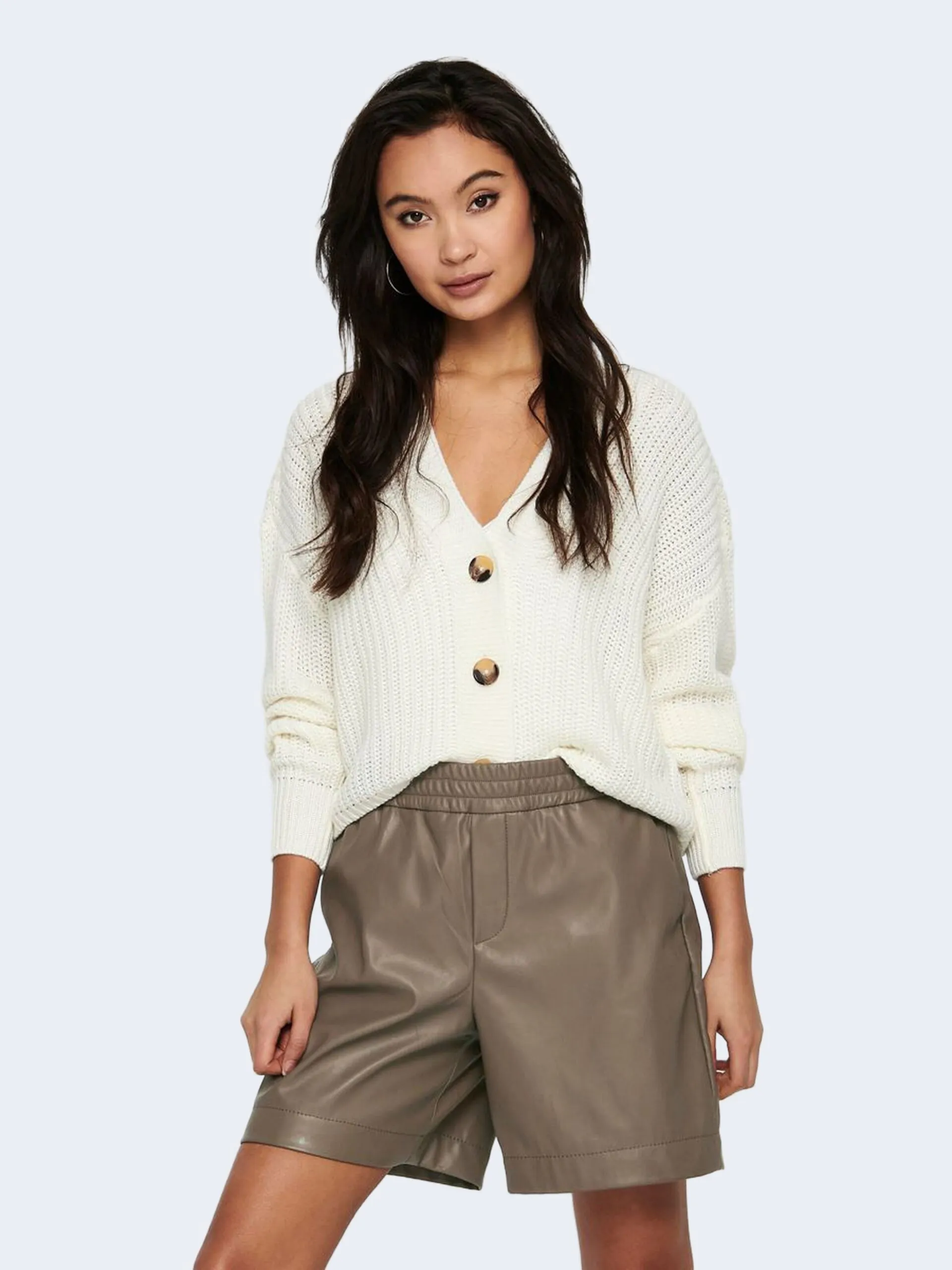 Cardigan Only ONLCAROLSPRING L/S KNT NOOS Panna