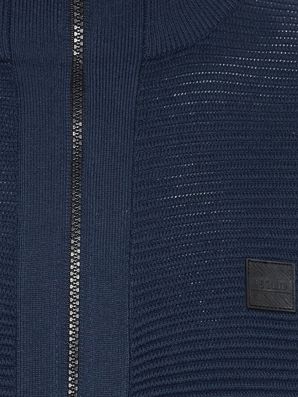 Cardigan uomo blu con zip davanti