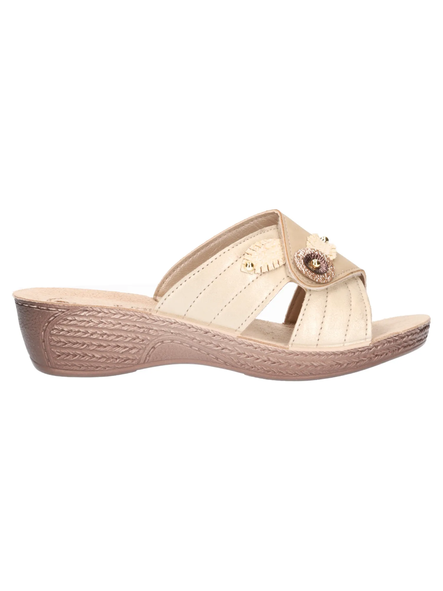 Ciabatta con zeppa bassa Inblu da donna beige