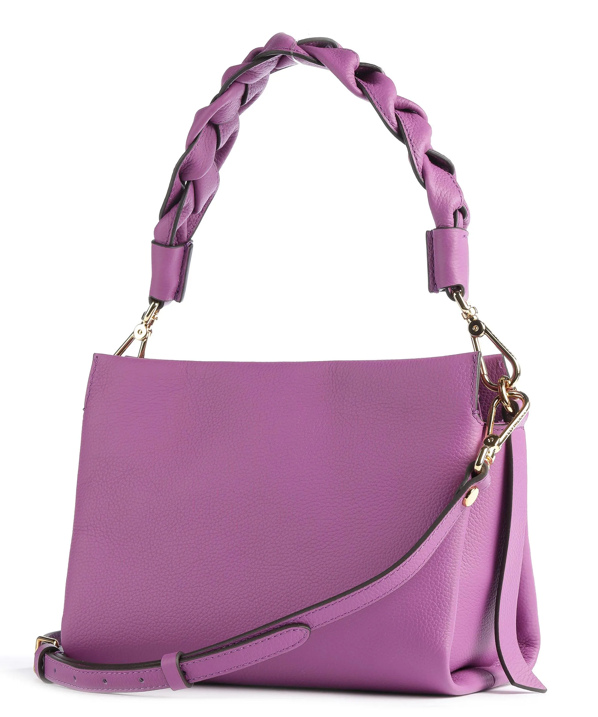  Coccinelle Boheme Grana Double Borsa a mano pelle granulata mora  