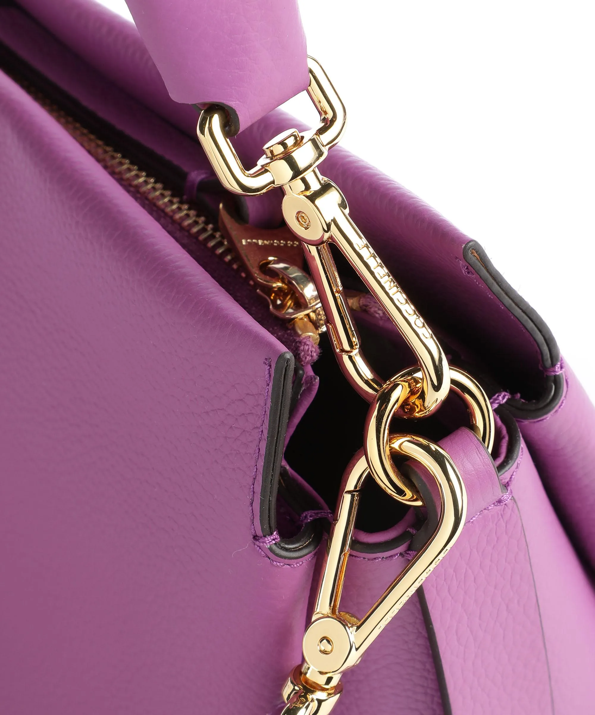  Coccinelle Boheme Grana Double Borsa a mano pelle granulata mora  