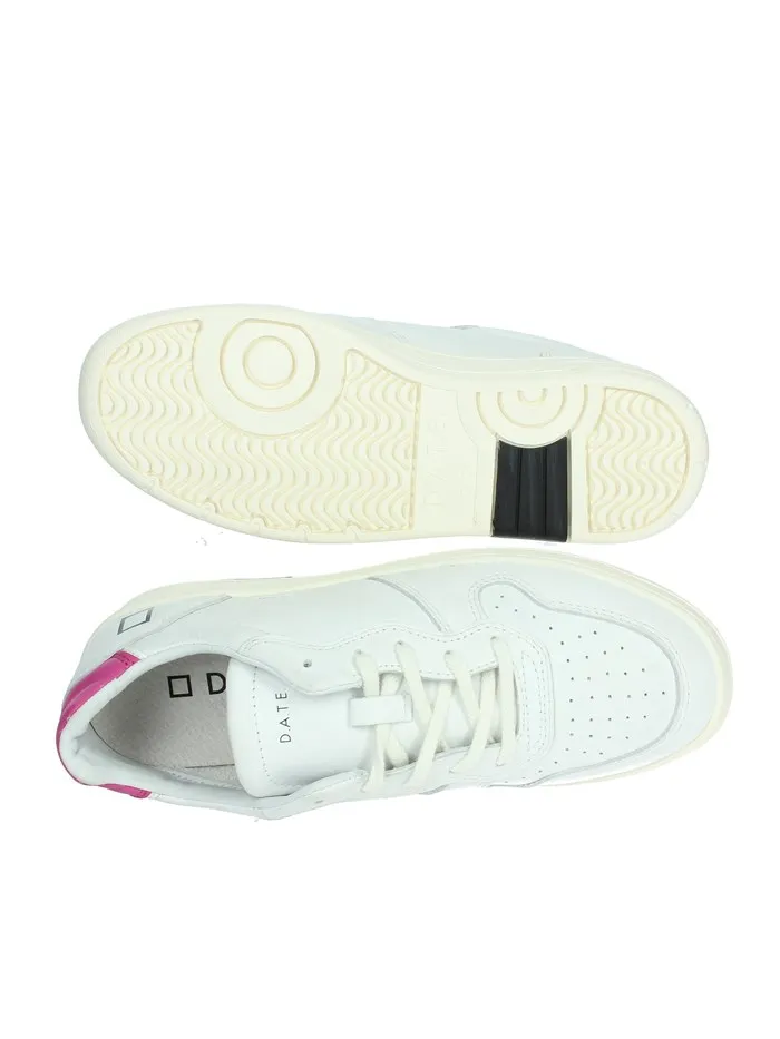 D.A.T.E.  SNEAKERS BASSA W391-CR-BA-WF BIANCO/FUCSIA