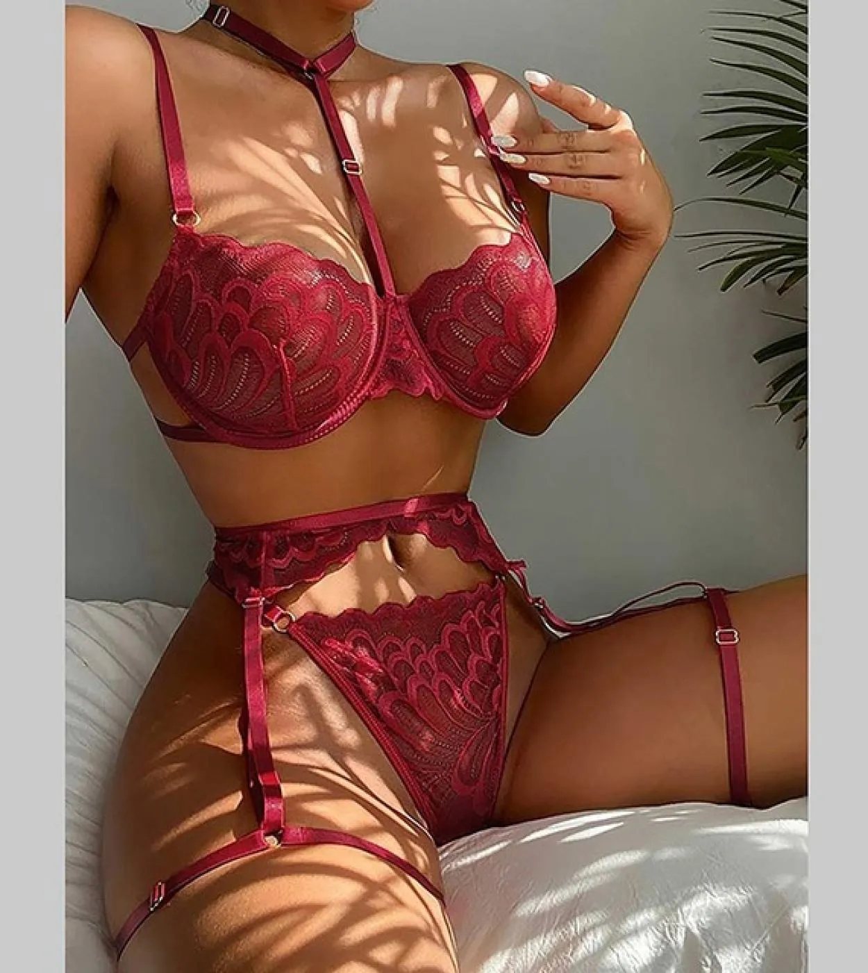 Donna Pizzo Seta Donna Indumenti da notte esotici Abito da notte in raso Camicie da notte Camicie da notte con scollo a V Maglia