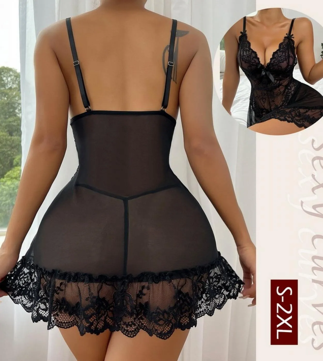 Donna Pizzo Seta Donna Indumenti da notte esotici Abito da notte in raso Camicie da notte Camicie da notte con scollo a V Maglia