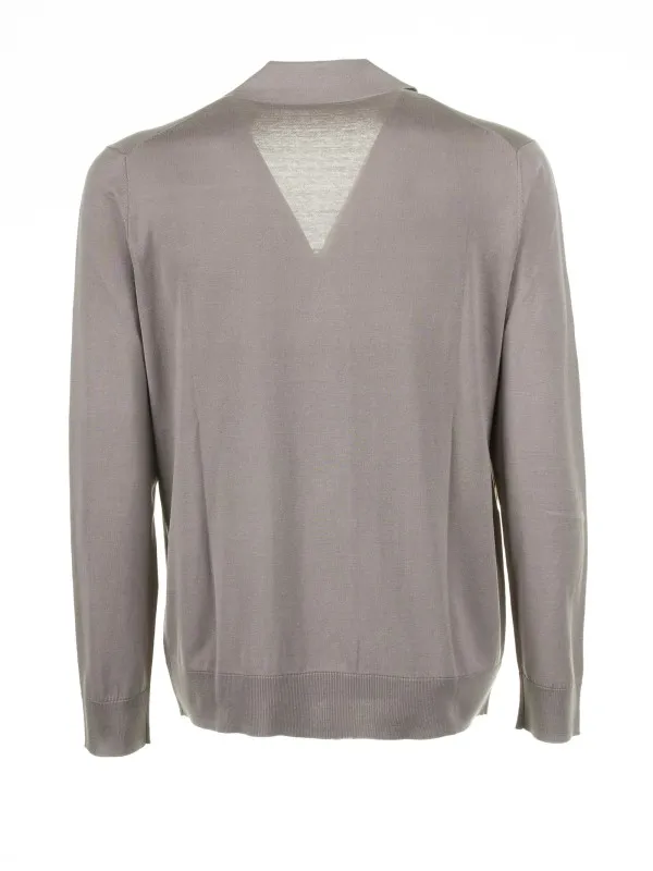 Dove gray cardigan with pockets and buttons