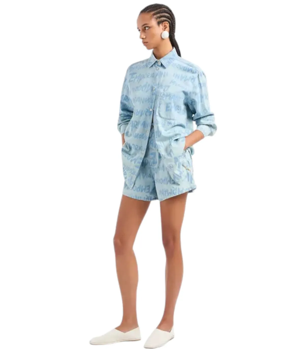 Emporio Armani Donna Camicia Manica lunga  Fantasia Logo
