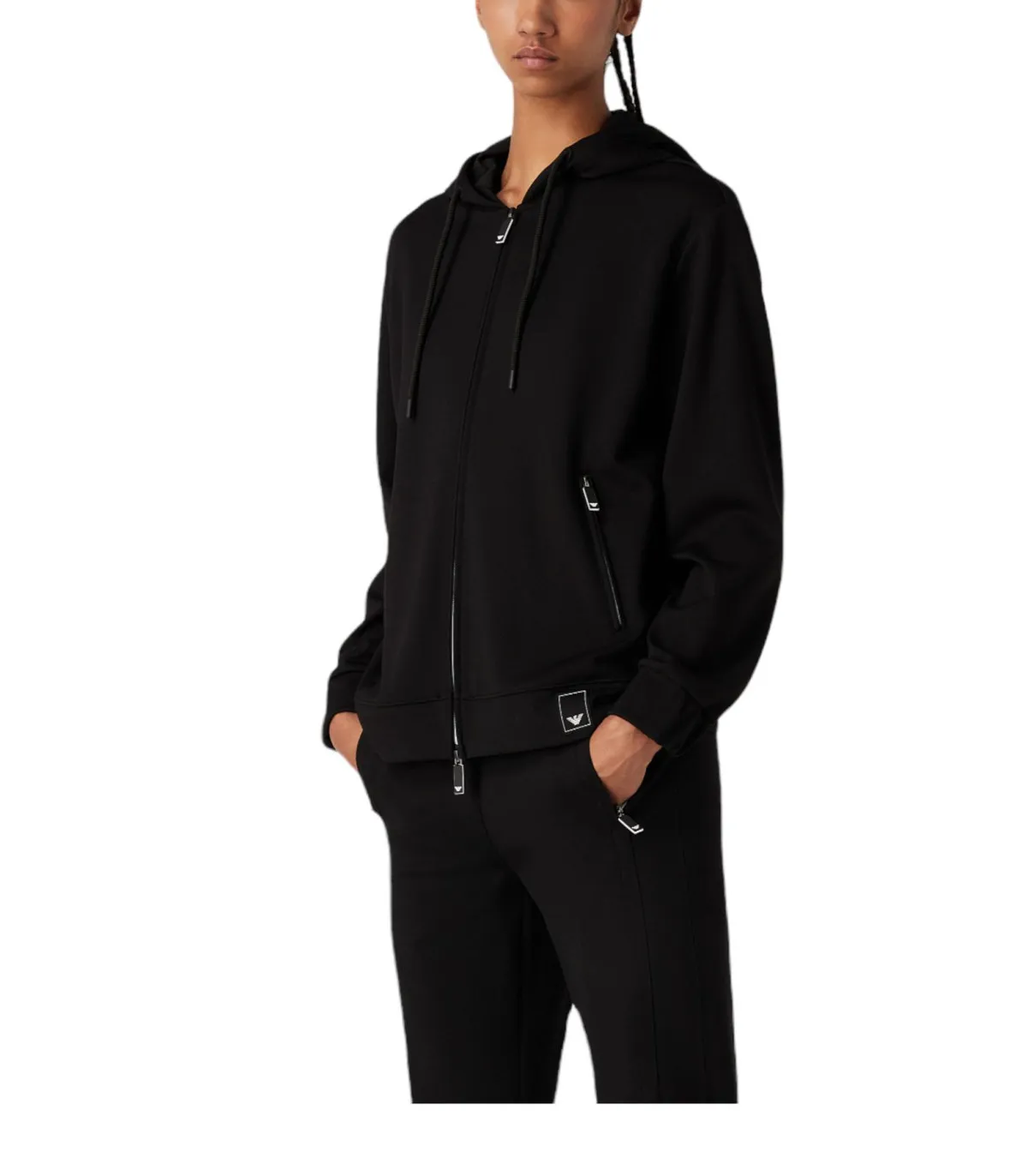 Emporio Armani Donna Felpa Con Zip Con Cappuccio