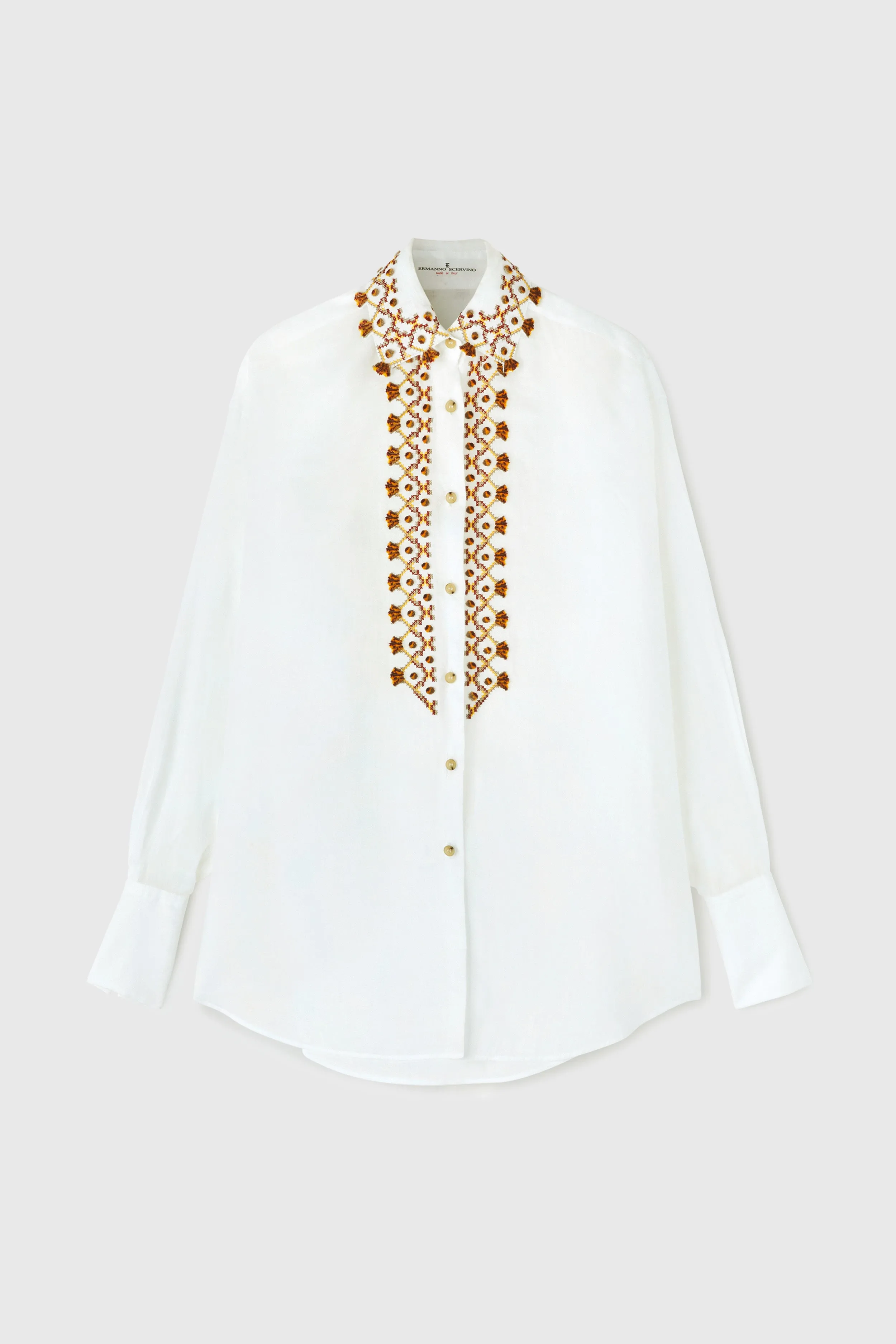 ERMANNO SCERVINO  Camicia in ramiè bianca