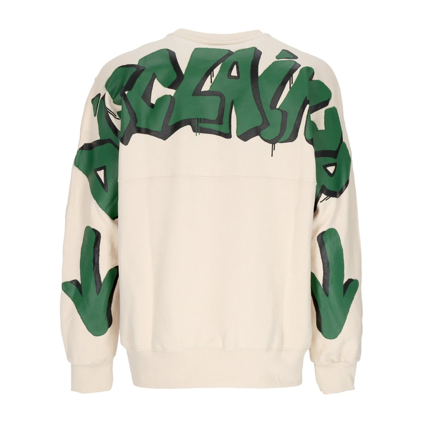 Felpa Leggera Girocollo Uomo Back Big Logo Crewneck Cream/st Bottle Green