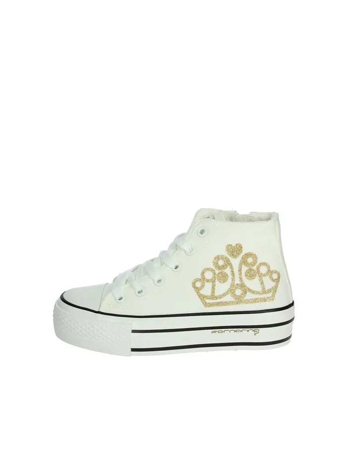 Fornarina  SNEAKERS ALTA BARBI 2 BIANCO/ORO