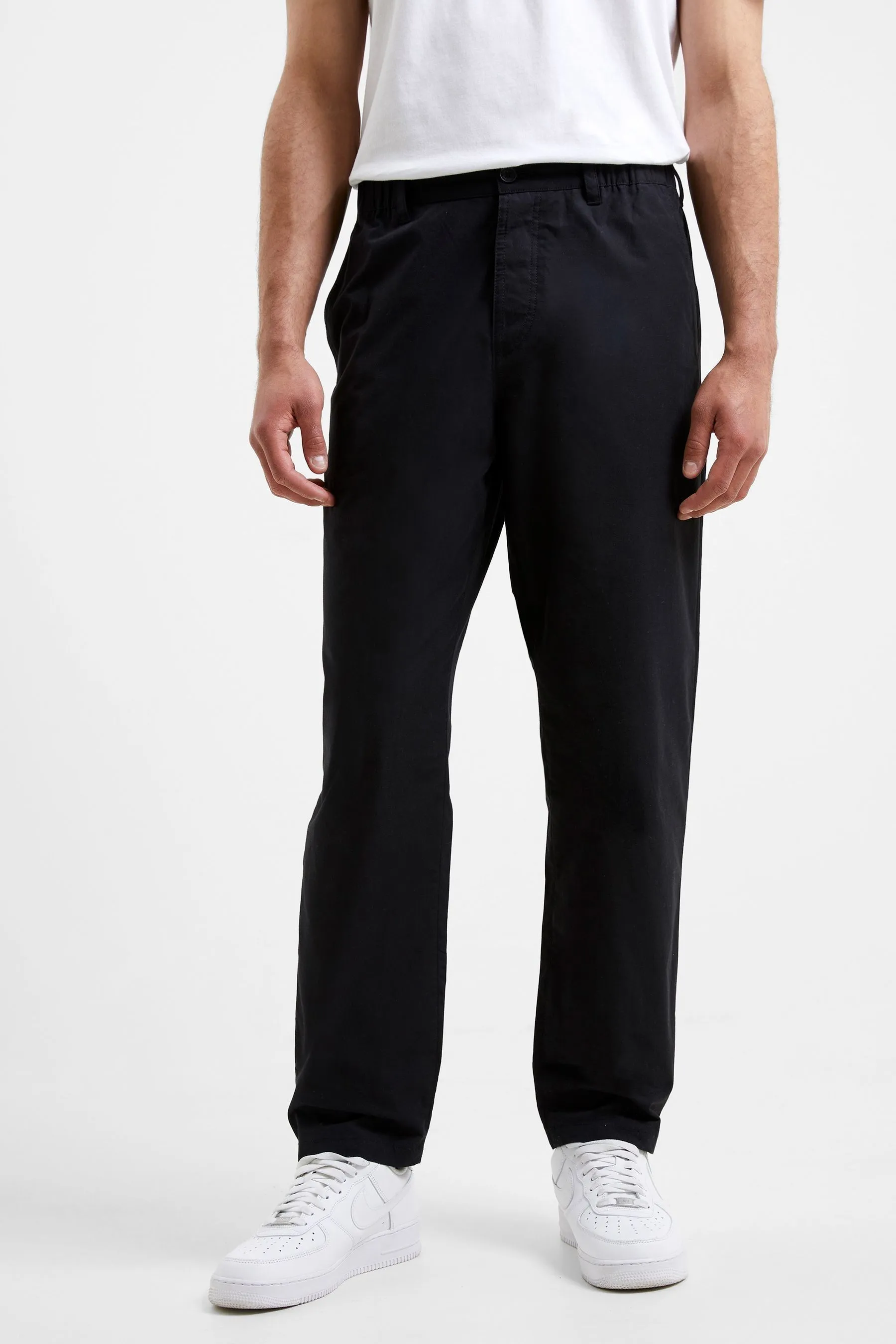 French Connection - Pantaloni chino in cotone con pantaloni chino stile militare con scritta 