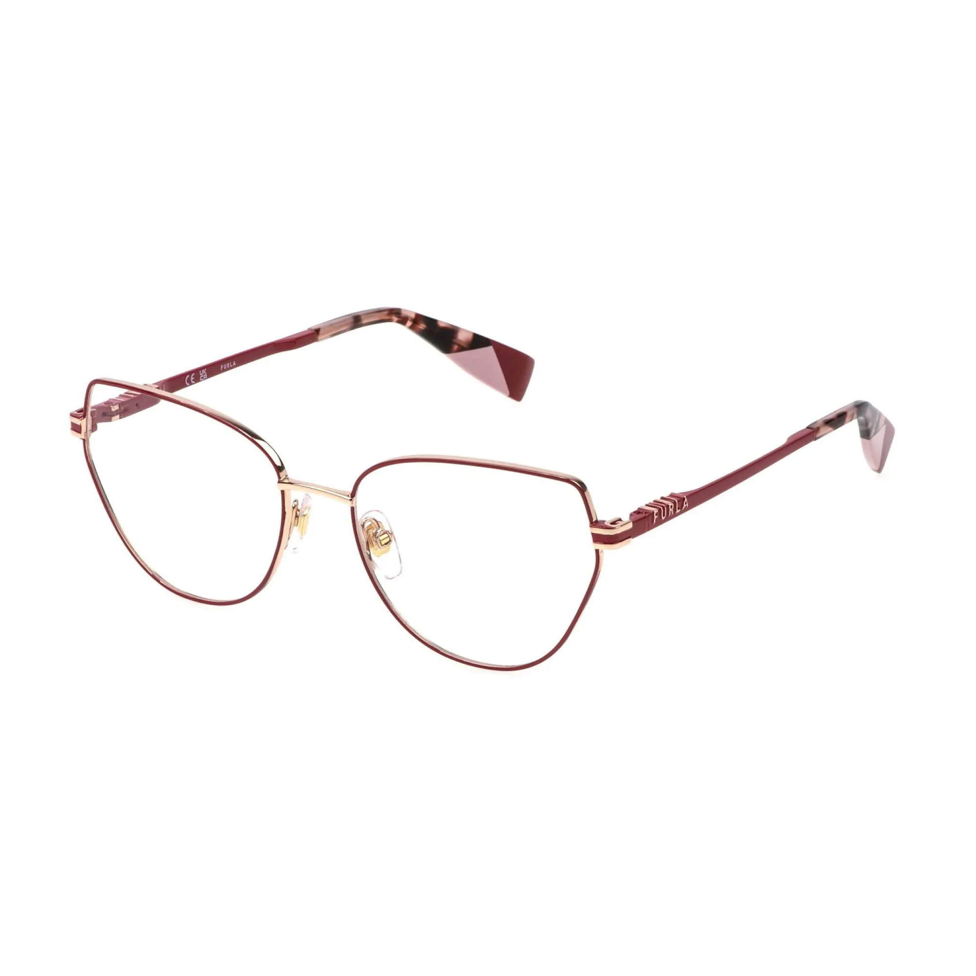   Furla VFU772 - 0357 Oro Rosa Lucido Con Parti Rosse | Occhiale Da Vista Donna 