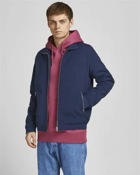 Giacca Harrington blu navy regular fit in tessuto impermeabile