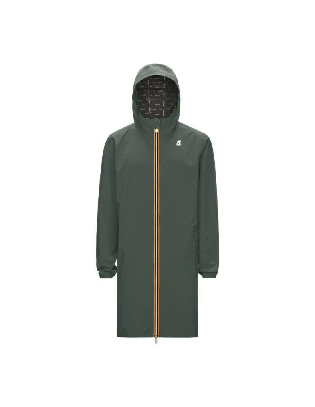 Giacca lunga K-Way Thomas Stretch Dot / Verde Nera