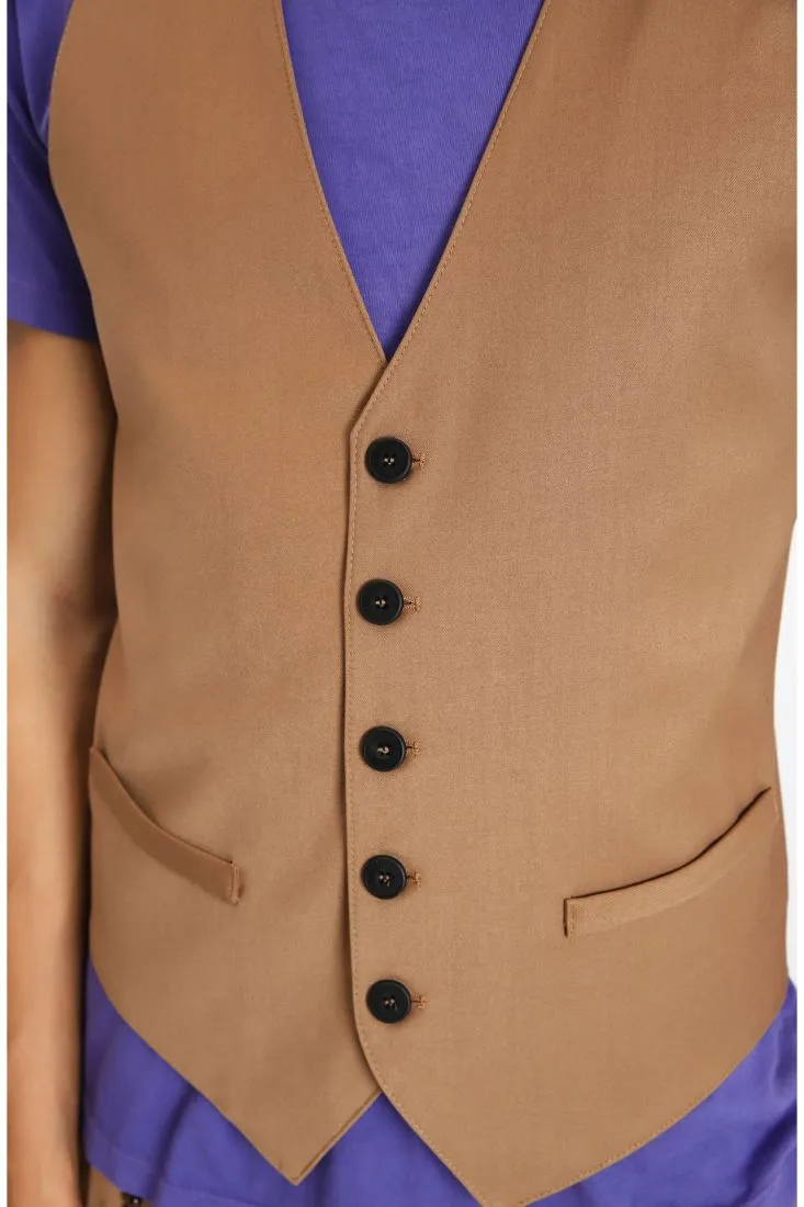 Gilet con bottoni a contrasto