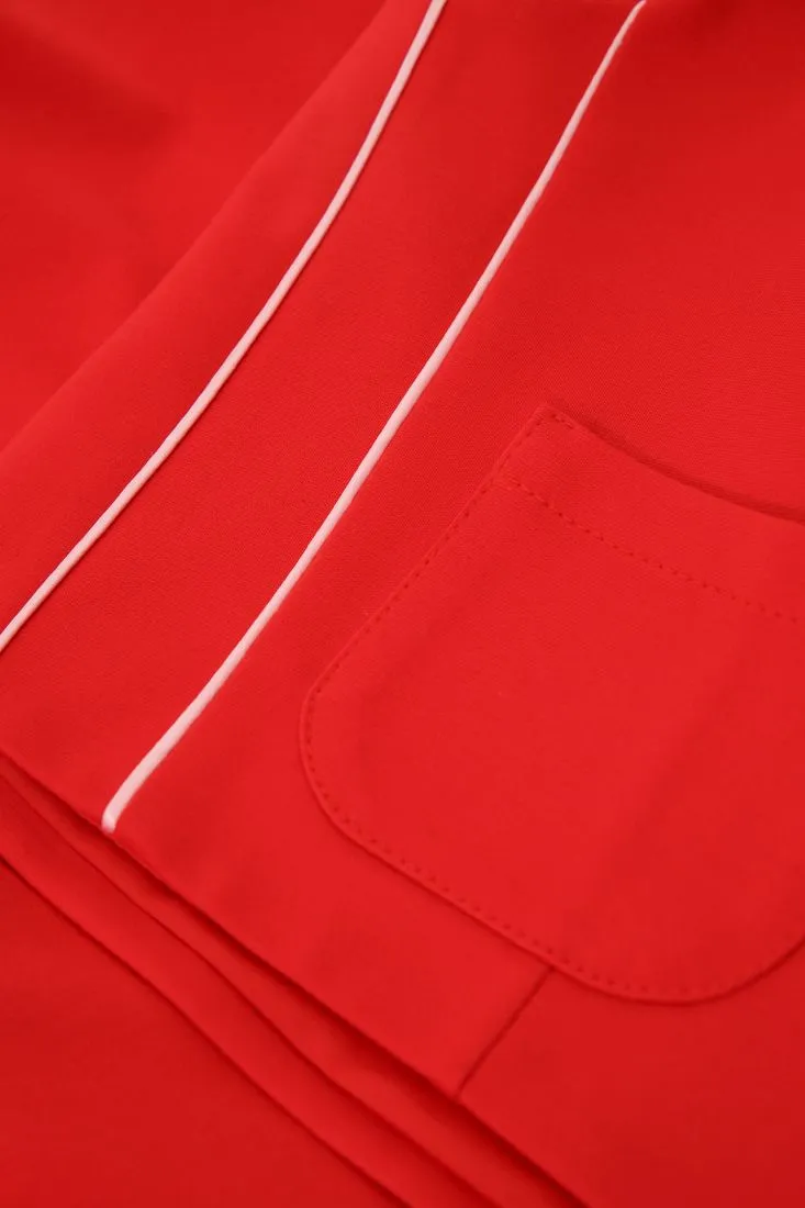 Gilet con taschini applicati e bande laterali a contrasto