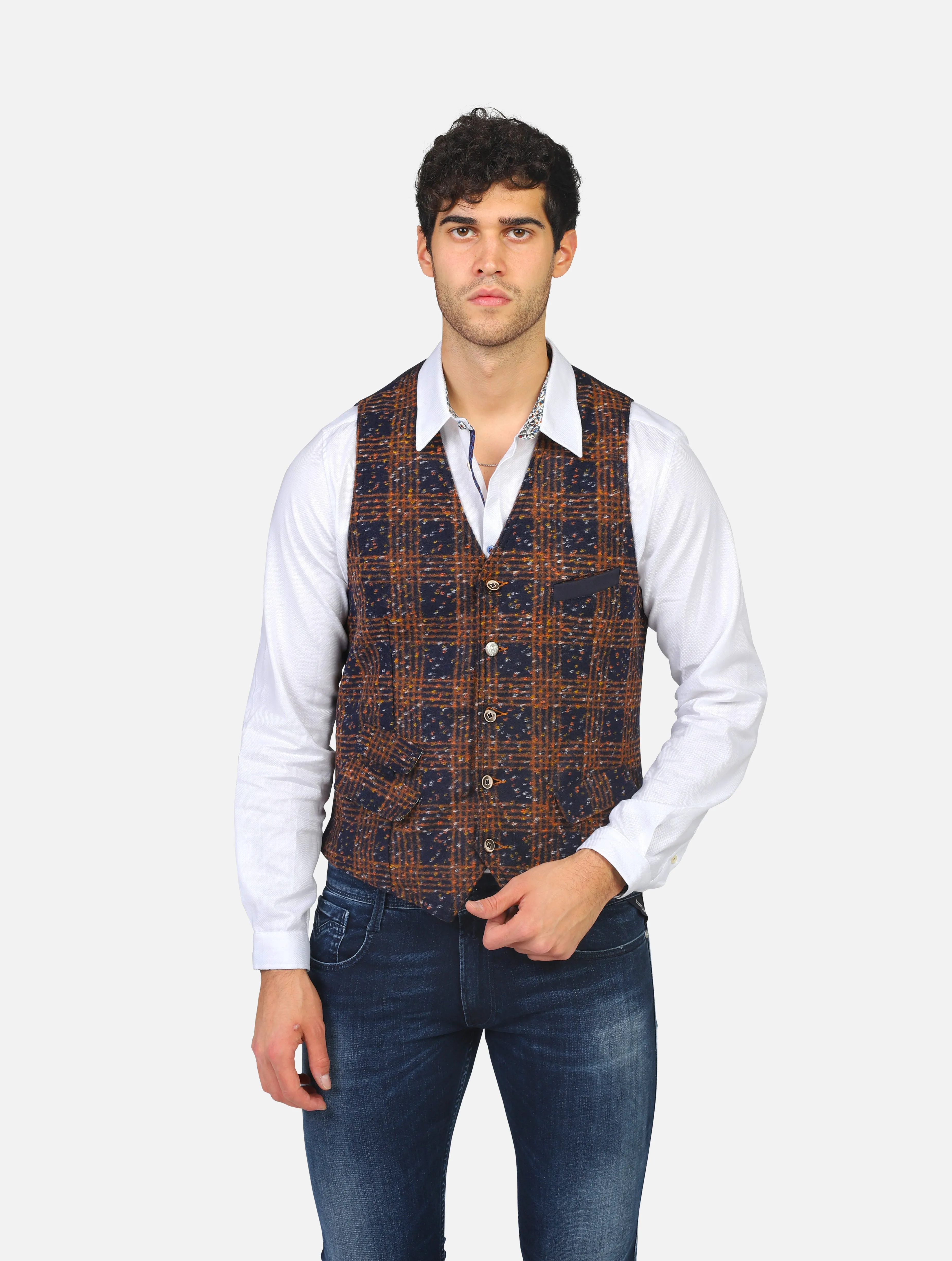 gilet GARRY'S EARTH - DIS 7 QUADROBLU/ORANGE