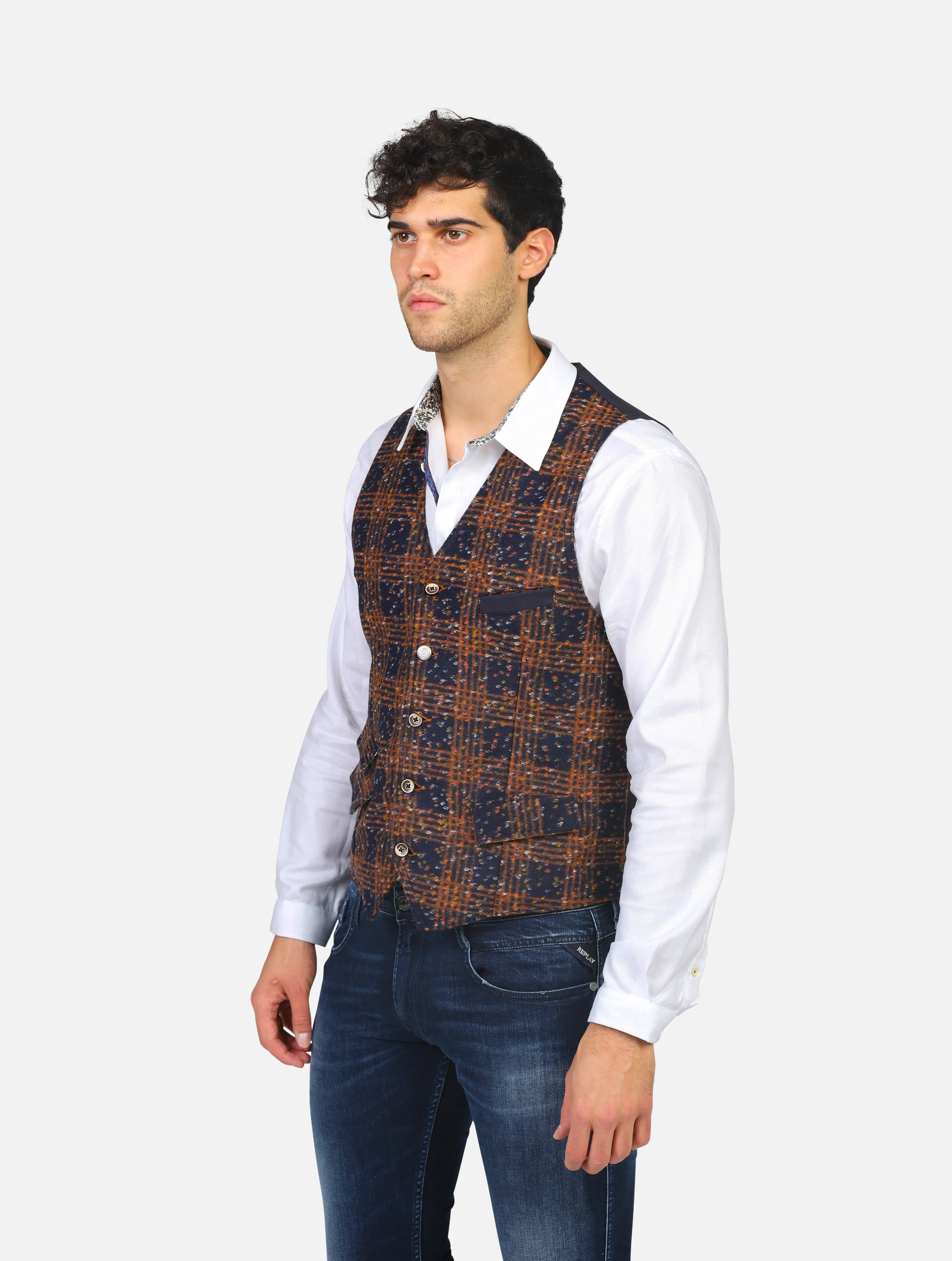 gilet GARRY'S EARTH - DIS 7 QUADROBLU/ORANGE