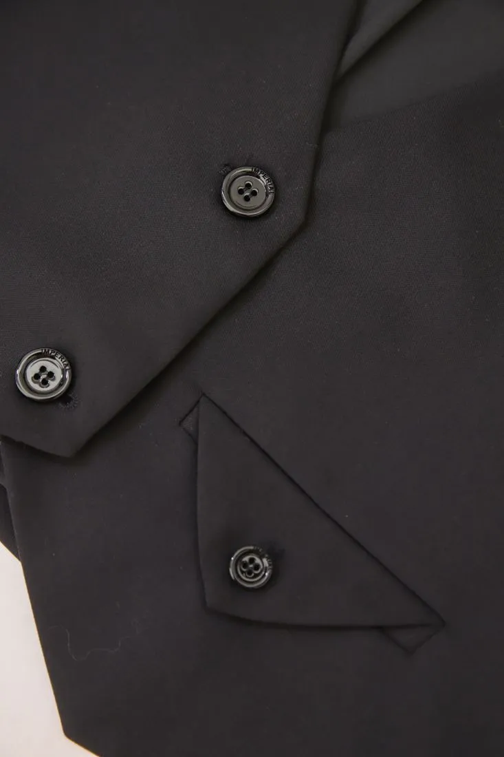 Gilet monopetto con tasca con pattina e bottone