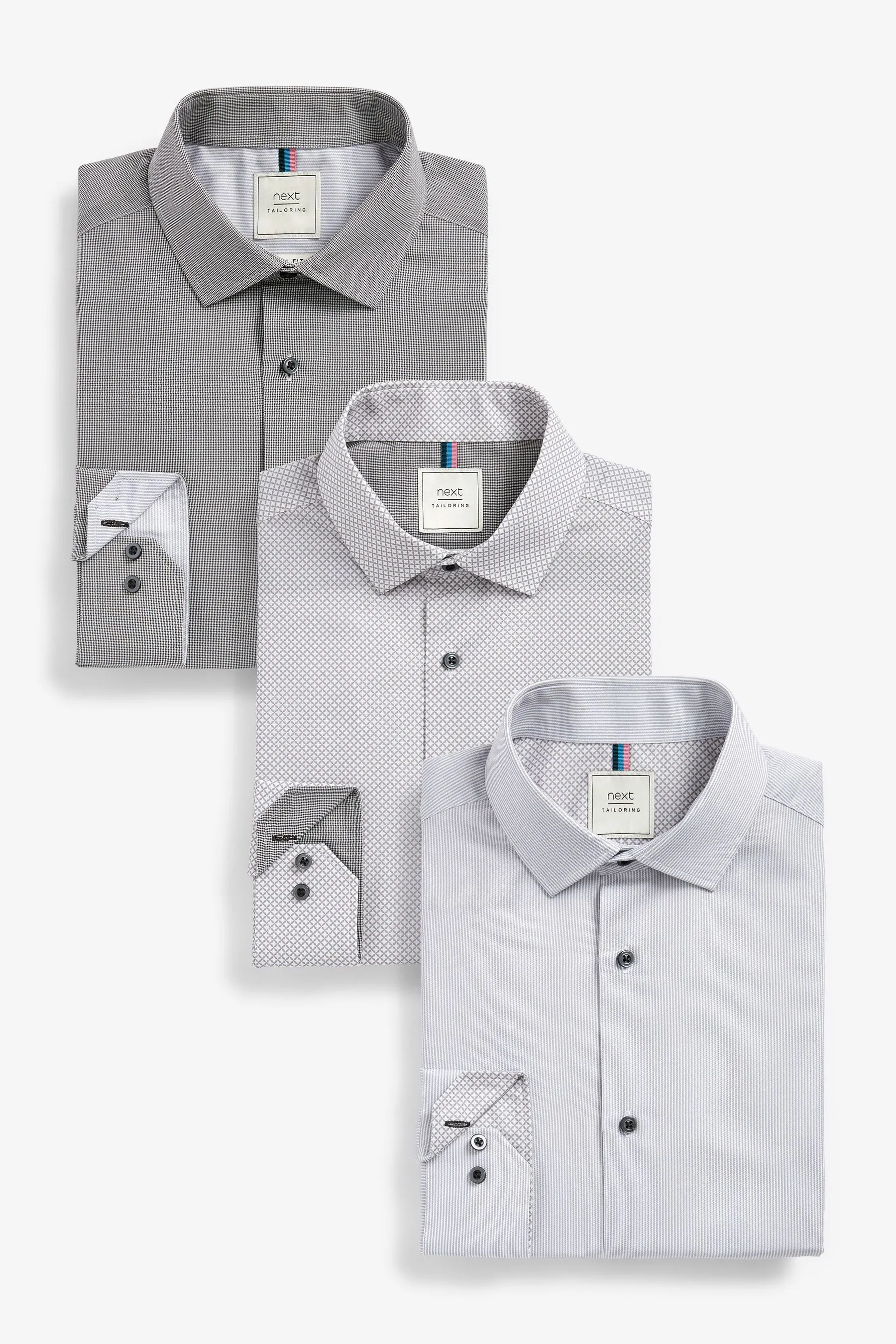 Grigio  - Camicie easy care a polsino singolo 3 Confezione
