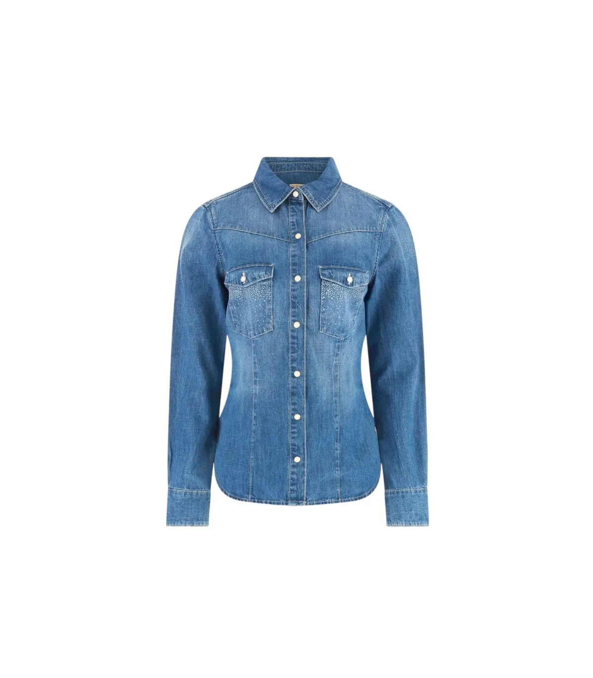 Guess Donna Camicia Manica lunga In Jeans Equity