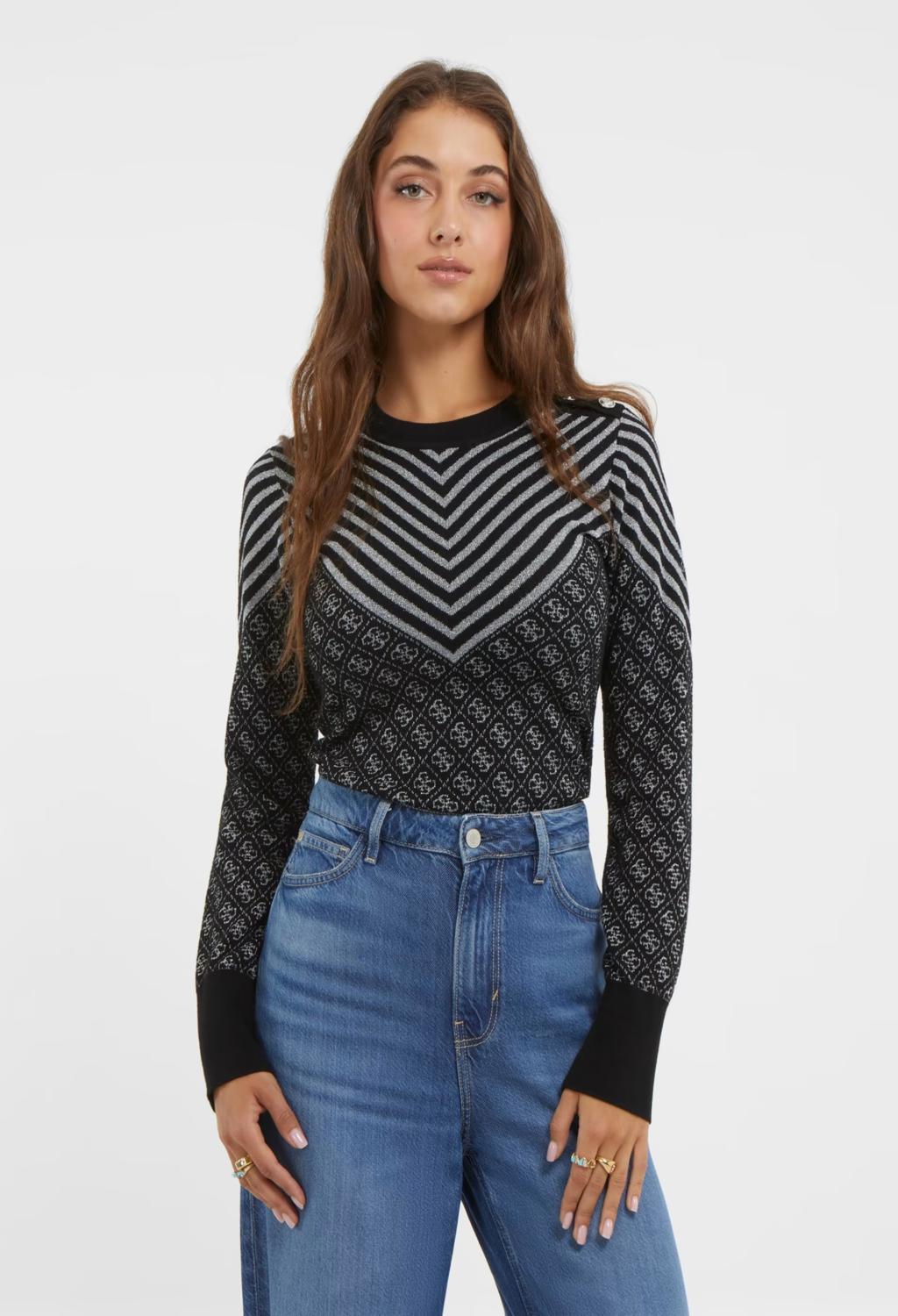GUESS  maglione logato nero