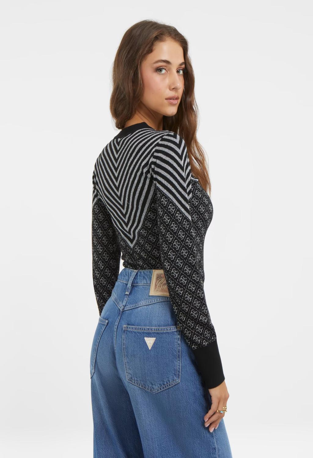 GUESS  maglione logato nero
