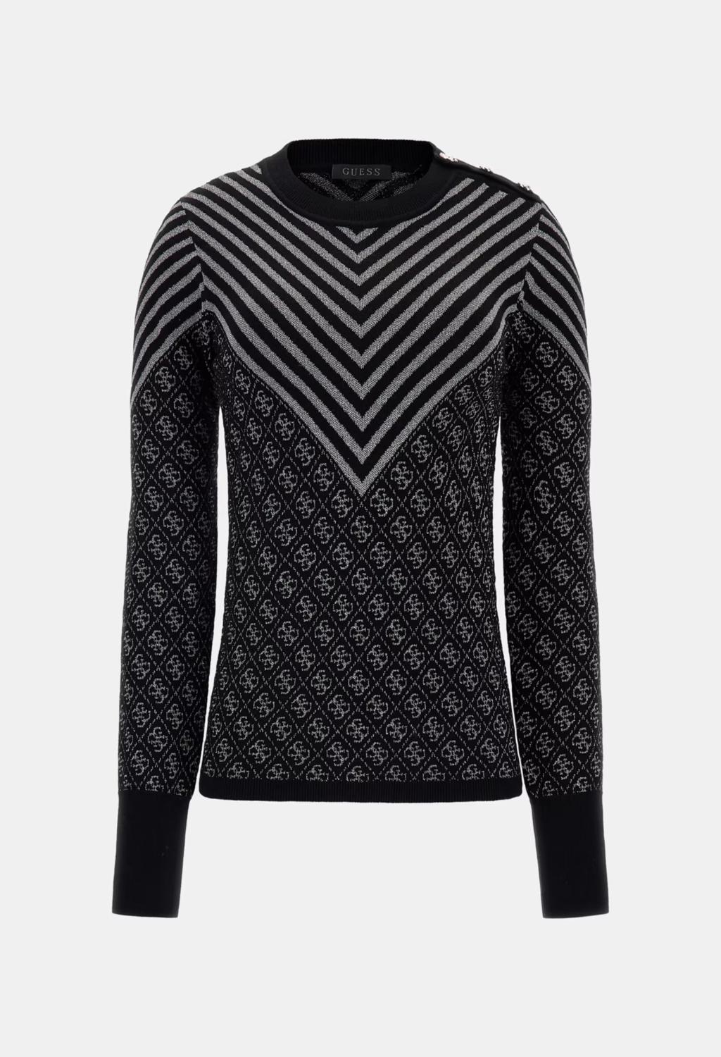 GUESS  maglione logato nero