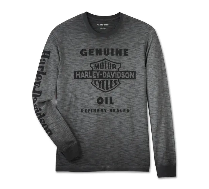 HARLEY DAVIDSON Maglia a maniche lunghe Oil Can in tessuto fiammato REF.96130-25VM
