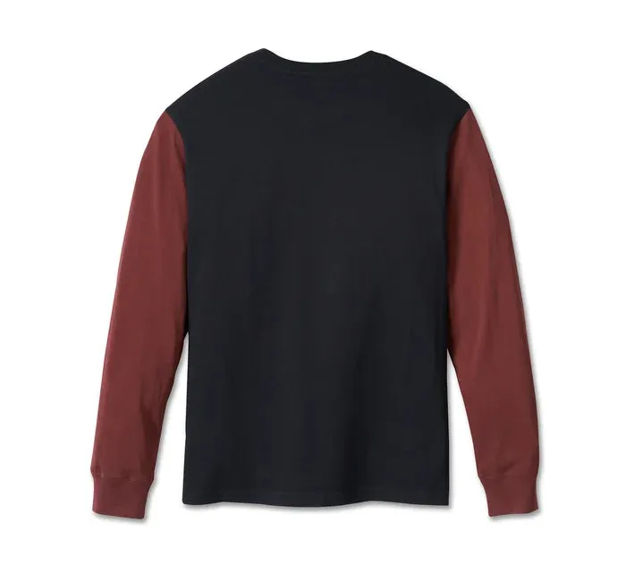 HARLEY DAVIDSON Maglia Colorblock 120° Anniversario da uomo - A blocchi di colore - Black Beauty REF.96569-23VM