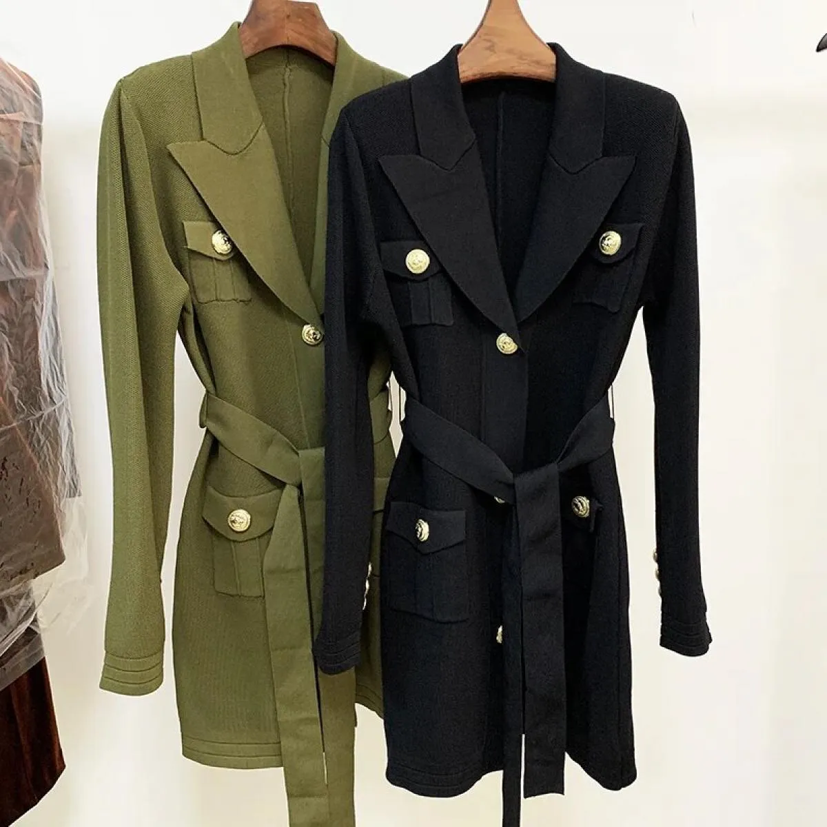 High Street più recente 2022 Designer Fashion Jacket Donna manica lunga Colletto dentellato Bottoni leone Cardigan lavorato a ma