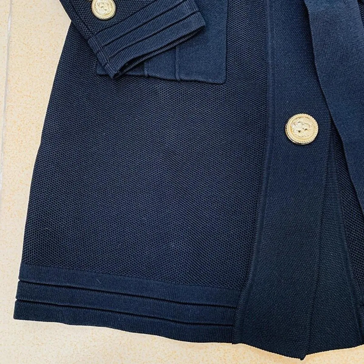 High Street più recente 2022 Designer Fashion Jacket Donna manica lunga Colletto dentellato Bottoni leone Cardigan lavorato a ma