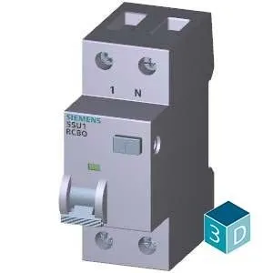 Interruttore Magnetotermico Differenziale 6kA 1P+N tipo A 300 mA Car.C In 32A Siemens 5SU16567KK32