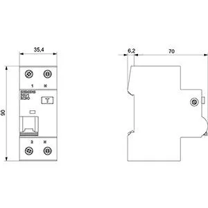 Interruttore Magnetotermico Differenziale 6kA 1P+N tipo A 300 mA Car.C In 32A Siemens 5SU16567KK32