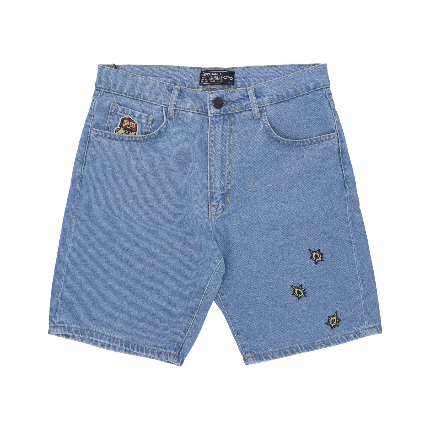 Jeans Corto Uomo Baseball Denim Shorts Blue