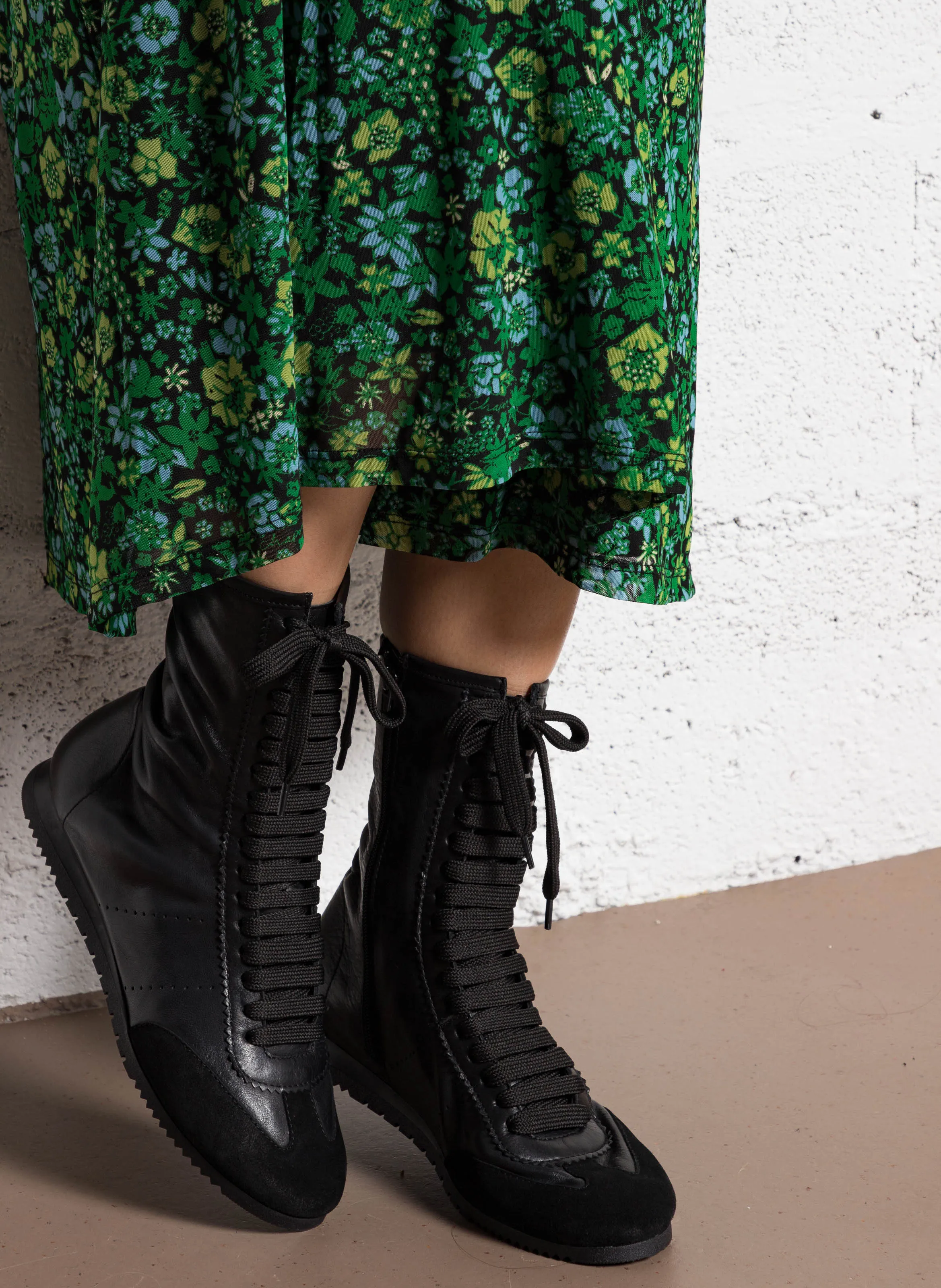  JONAK   DOUBONE - Sneakers alte con lacci in pelle | Nero