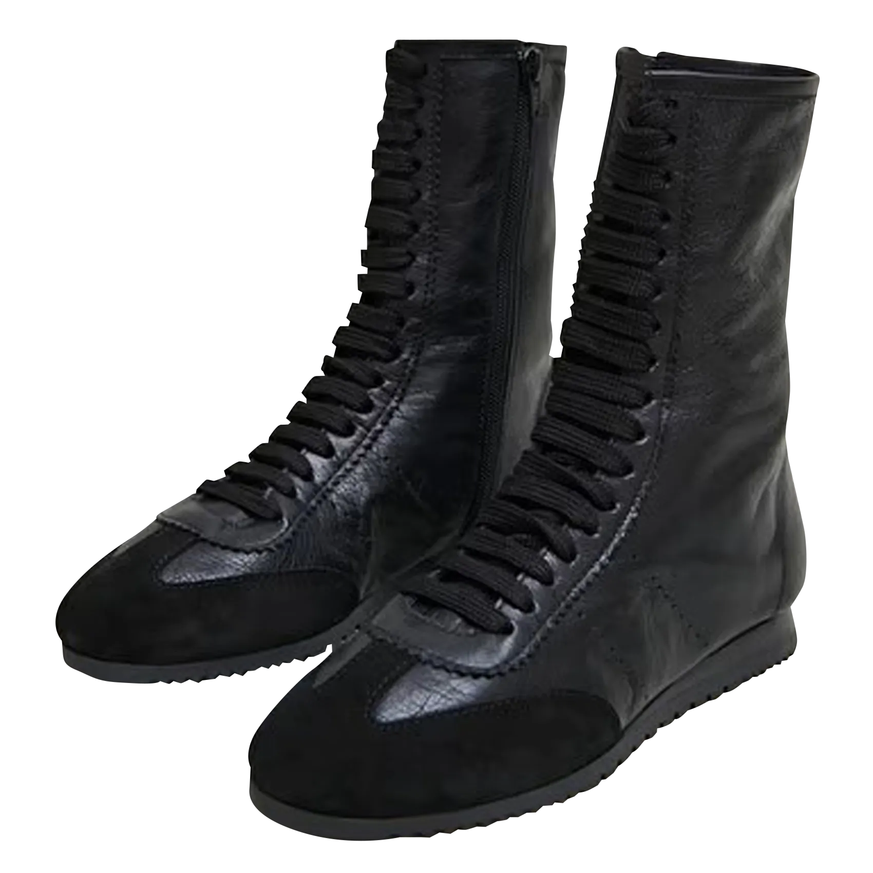  JONAK   DOUBONE - Sneakers alte con lacci in pelle | Nero