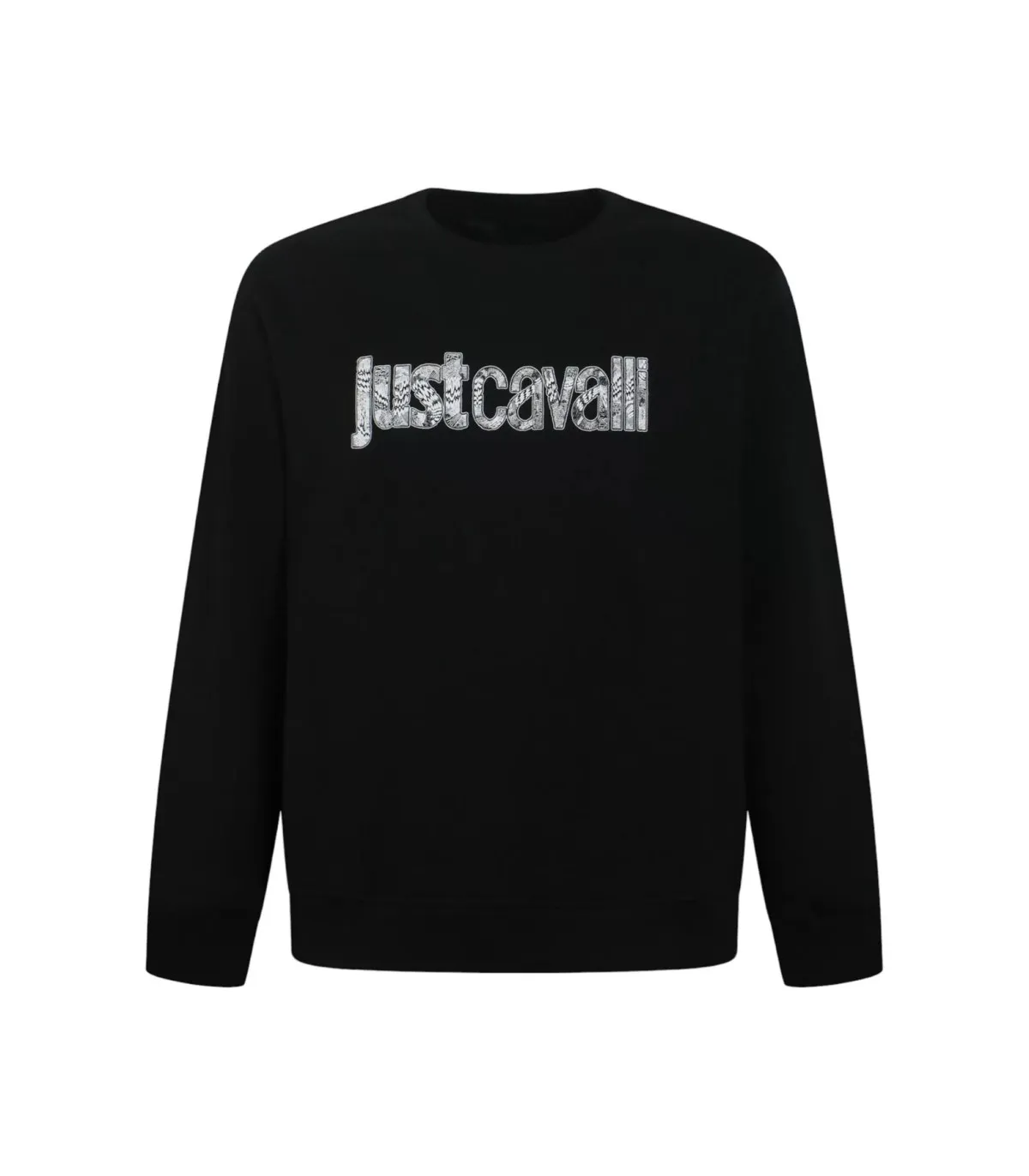 Just Cavalli Uomo Felpa A Girocollo  Logo Knitted