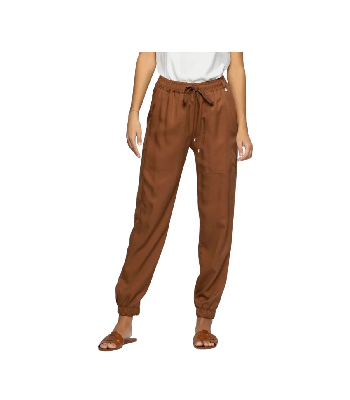 Kocca Donna Pantaloni  Con Vita E Fondo Gamba Elasticizzati Zeos
