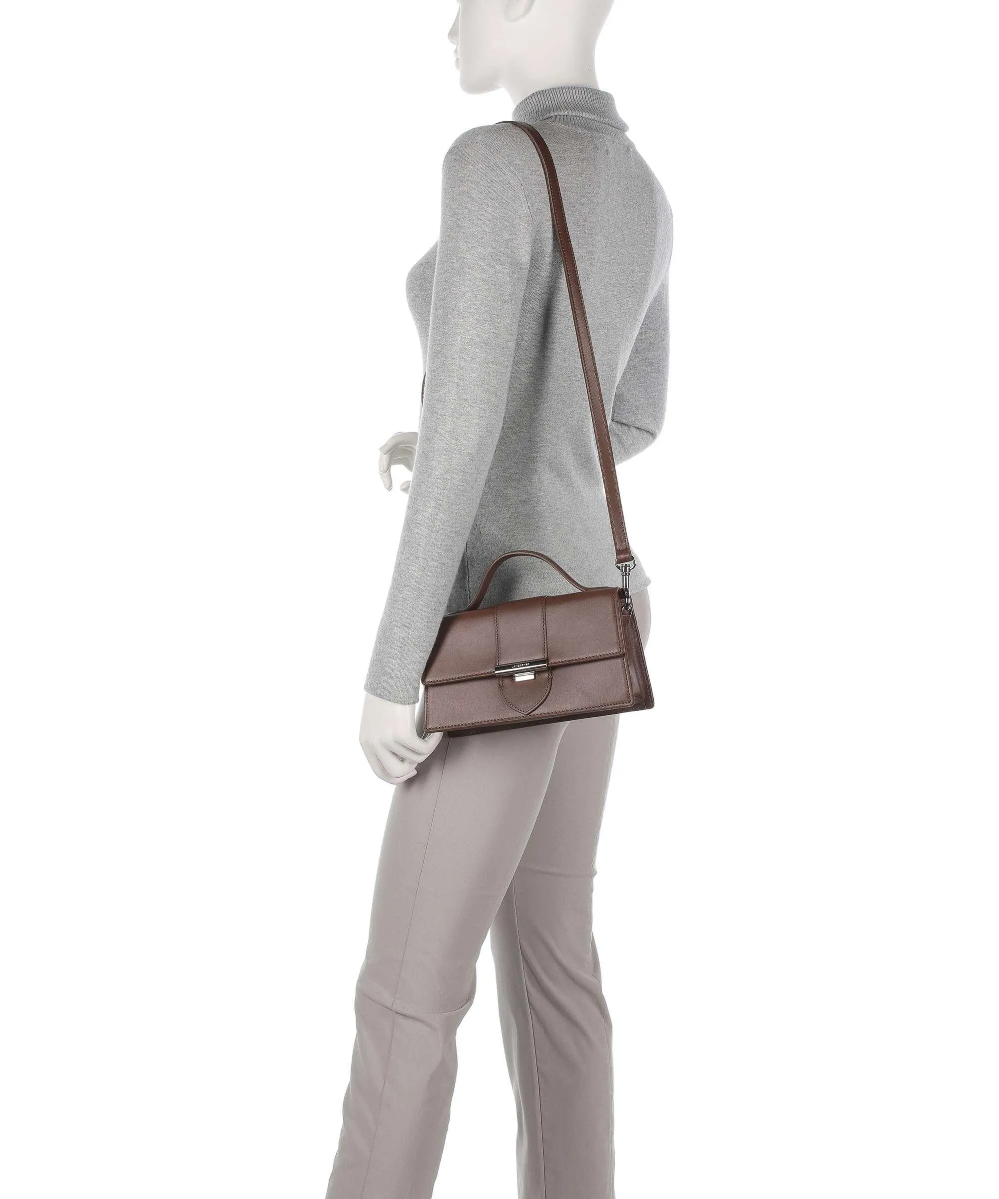  Lancaster Paris Ily Borsa a mano pelle di vacchetta finemente grana marrone  