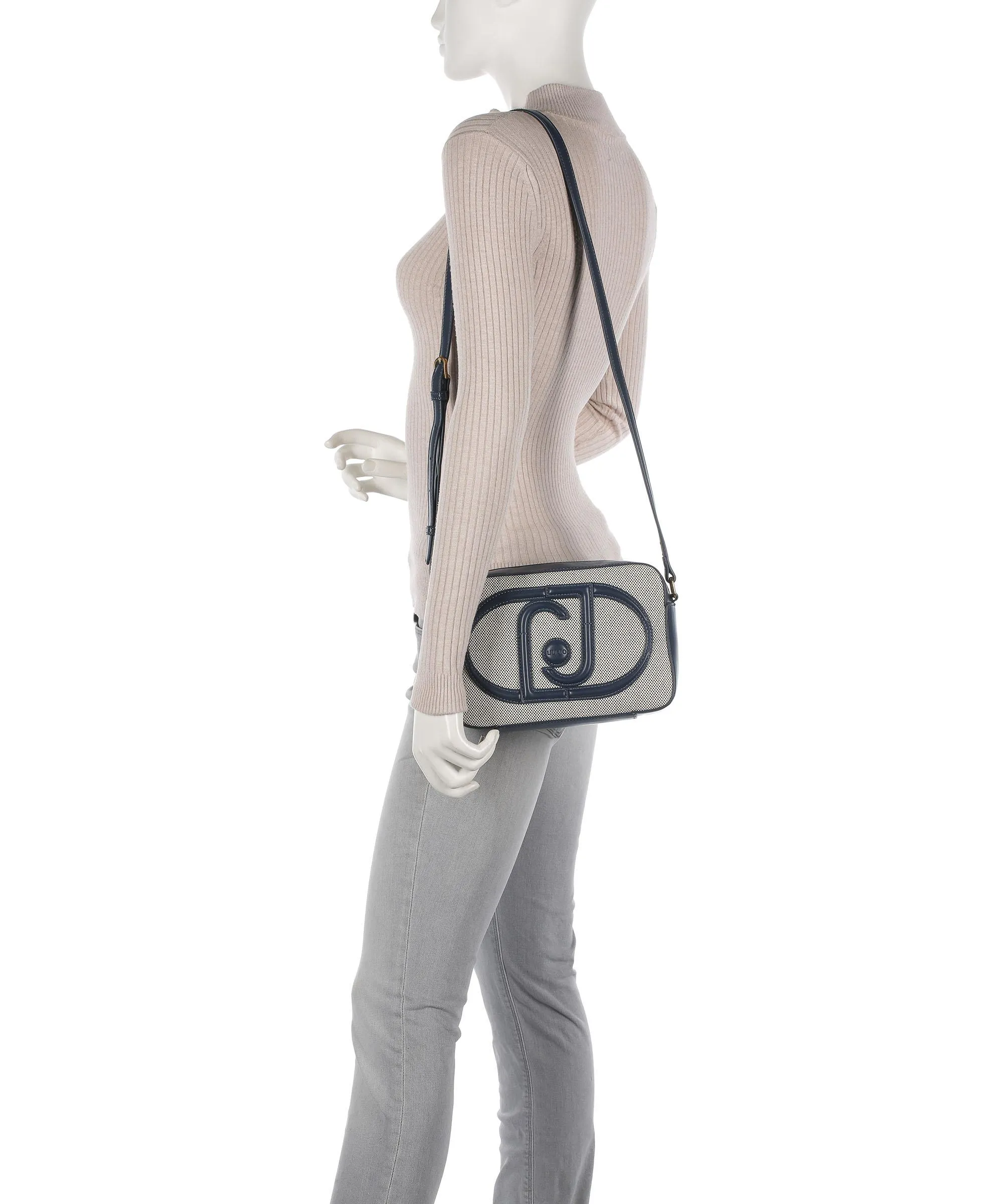  Liu Jo Lucente Borsa a tracolla tissu, pelle sintetica bianco/blu  