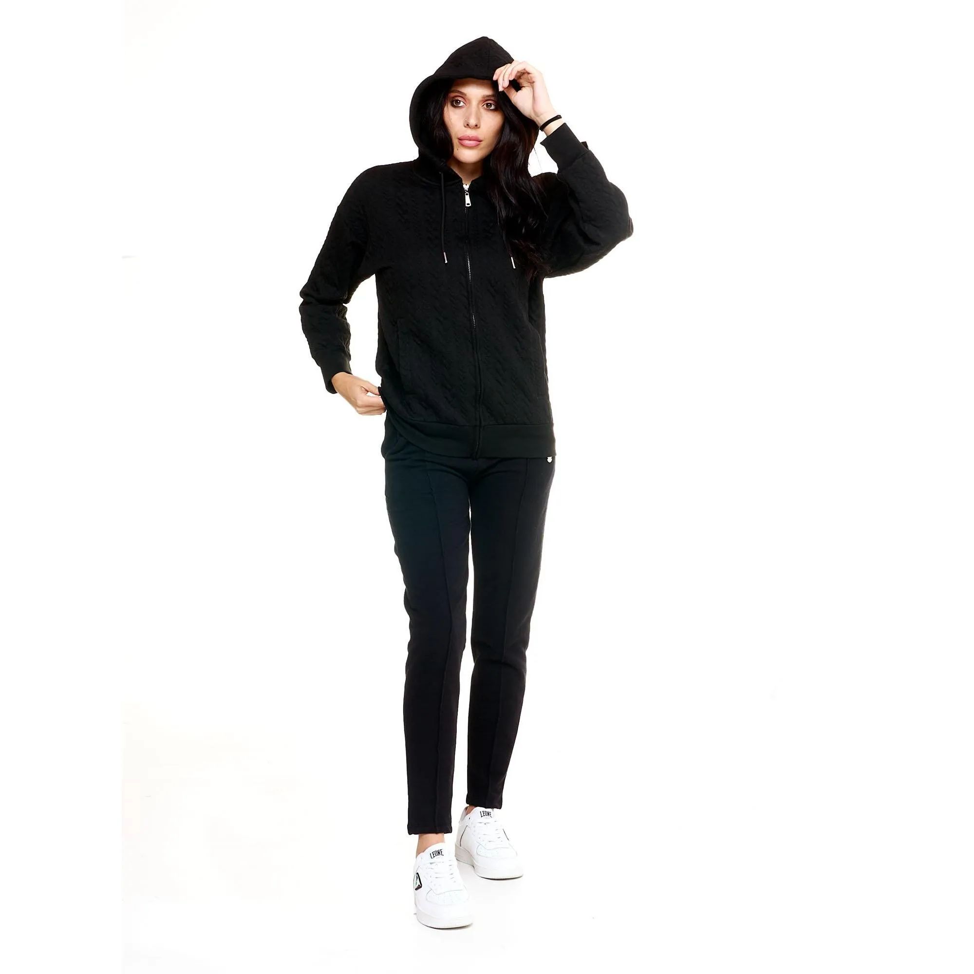 Maglia a treccia con cappuccio Leone donna Greyss