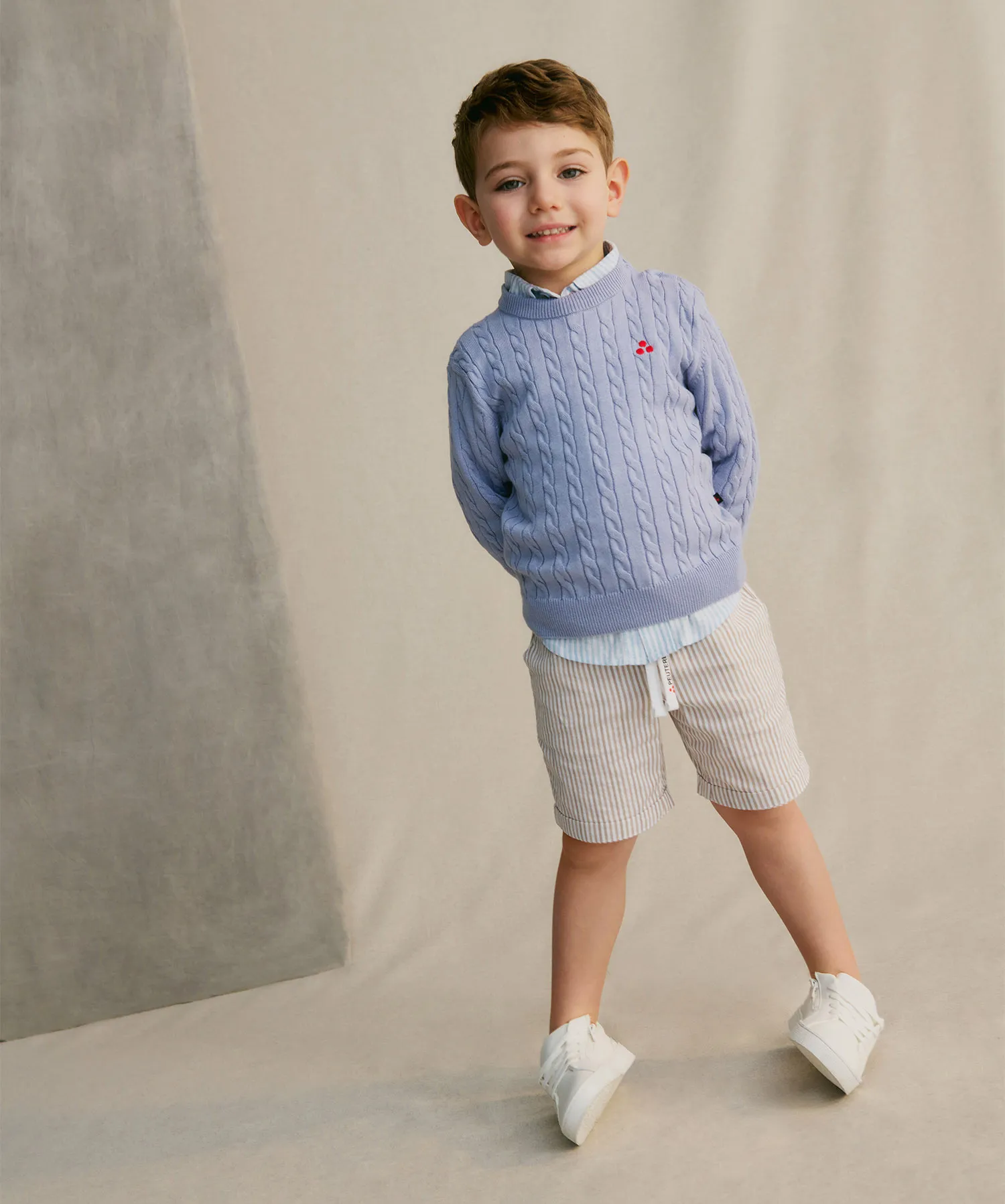 Maglia con fantasia a treccia